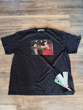 Off White Caravaggio Short Sleeve Oversized Tee Black/Red NWT